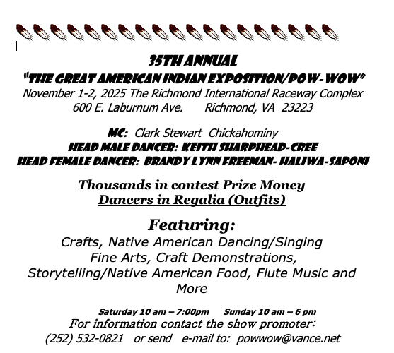 35th Annual Great American Indian Exposition and Pow Wow 2025 **CANCELED**